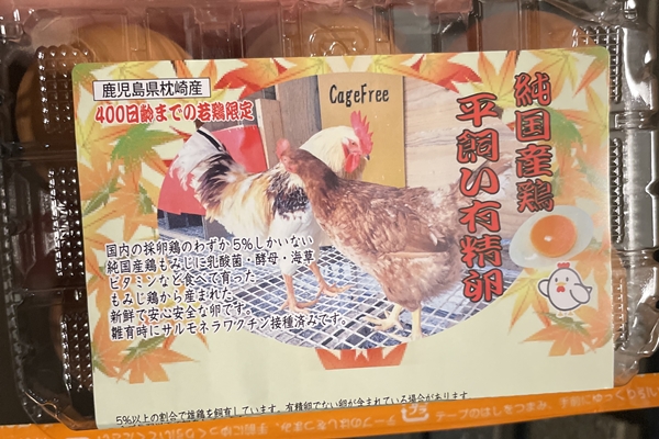 平飼い有精卵 瀬戸口養鶏場